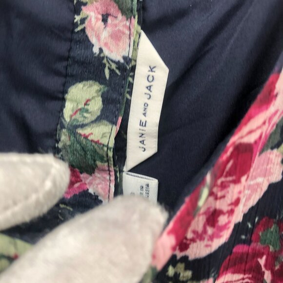 Janie & Jack Floral Chiffon Dress Girls Size 8 Blue Pink Ruffle Sleeveless - Picture 5 of 8